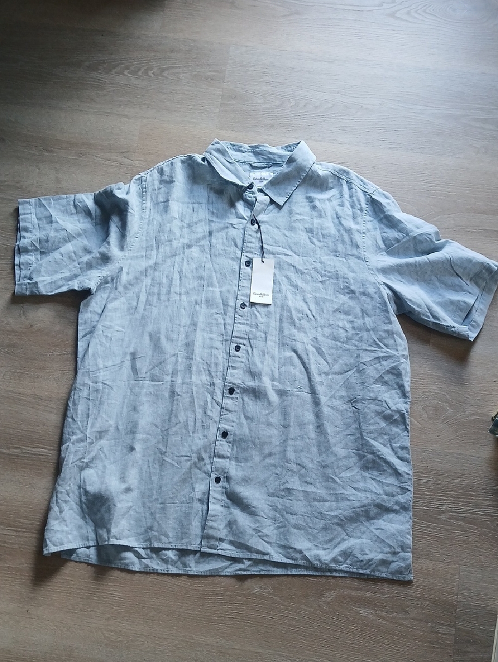 Goodfellow & Co Light Blue Linen Chambray Men's Shirt - 3XL Tall Northrup